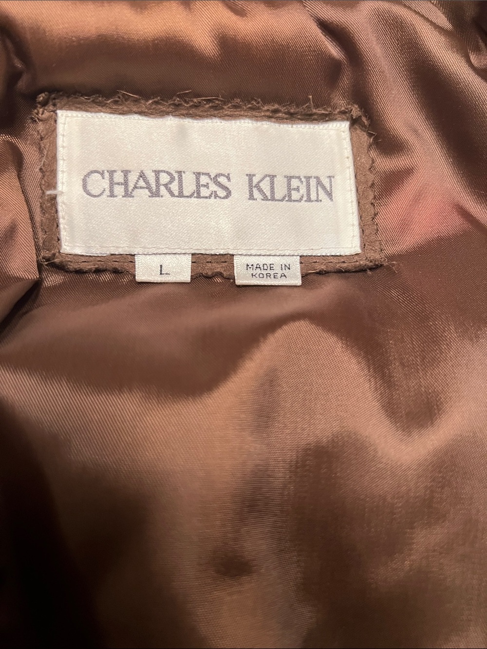Vintage 90s Charles Klein Brown Leather Bomber Jacket - Picture 6 of 8
